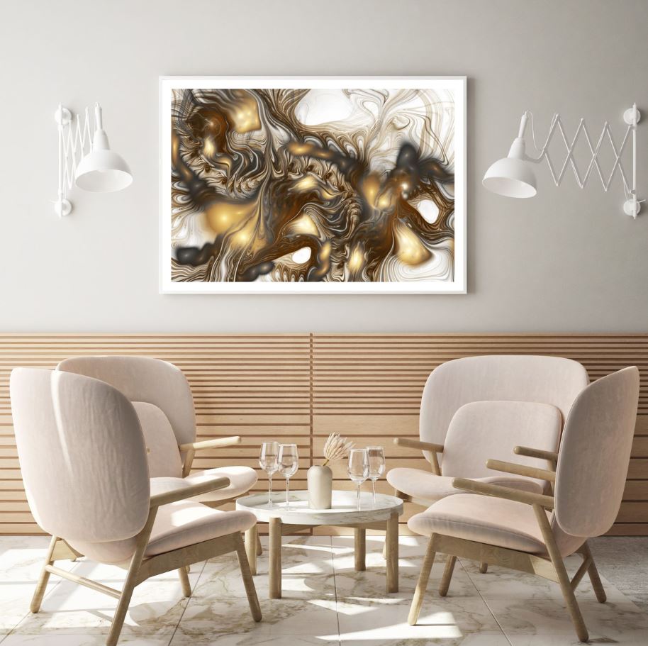 Brown & Gold Abstract Design Home Decor Premium Quality Poster Print Choose Your Sizes