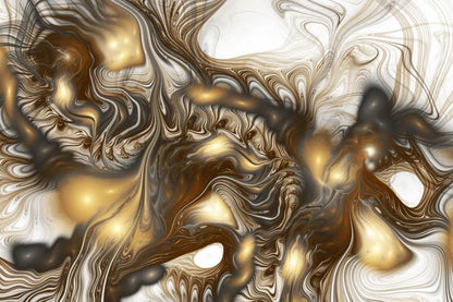 Brown & Gold Abstract Design Home Decor Premium Quality Poster Print Choose Your Sizes