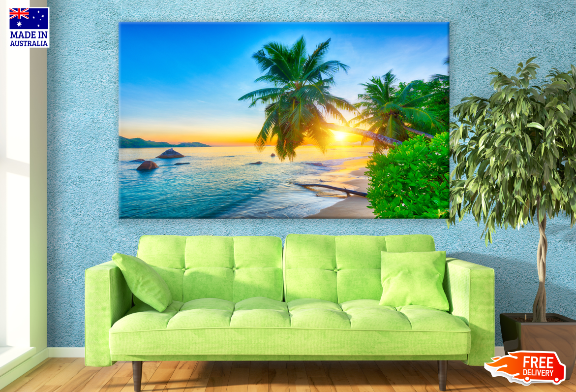 Beach Sunset Trees Photograph Print 100% Australian Made