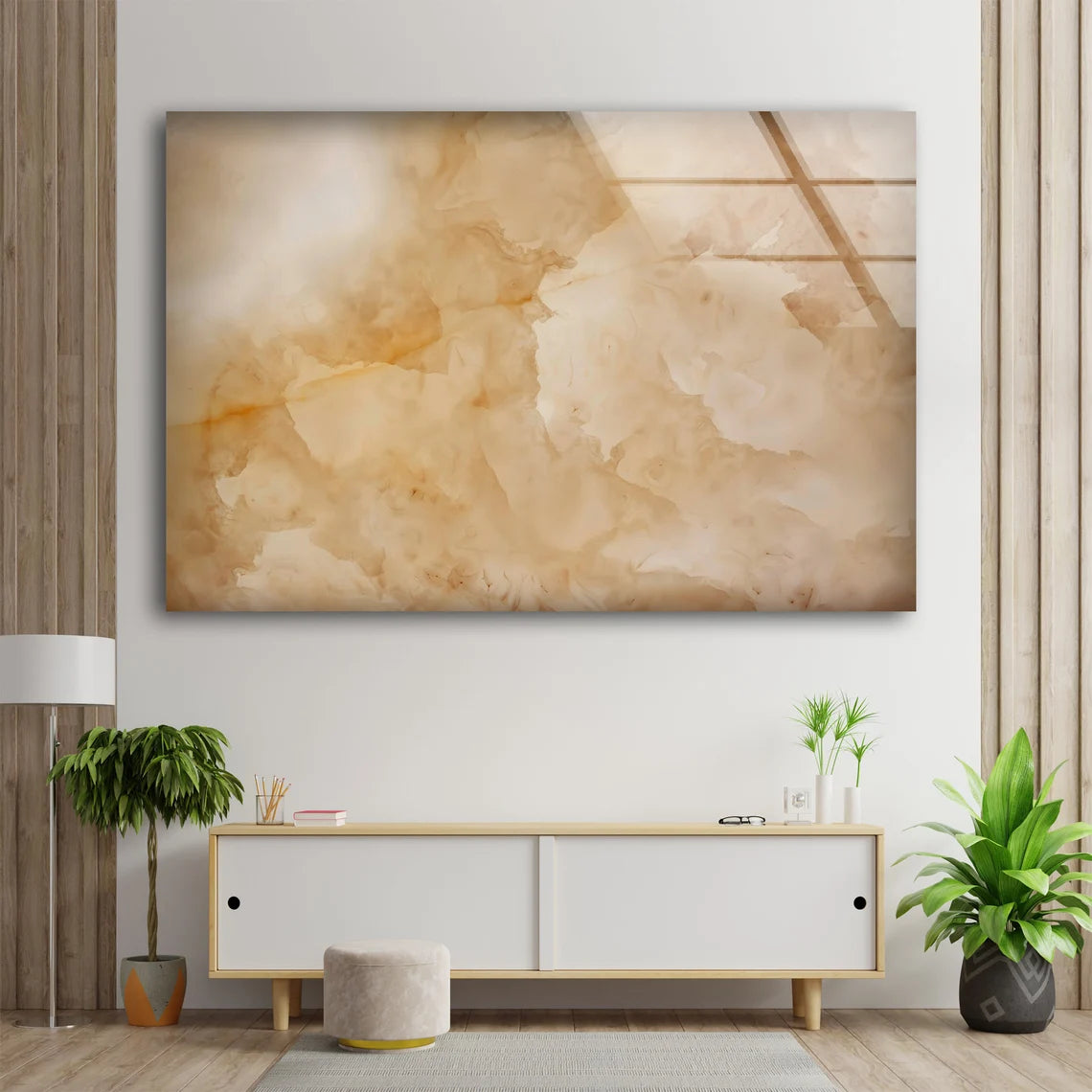 Orange Brown Abstract Design Acrylic Glass Print Tempered Glass Wall Art 100% Made in Australia Ready to Hang