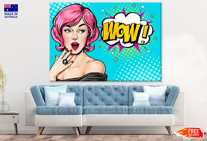 Wow Quote & Short Hair Girl Illustration Print 100% Australian Made