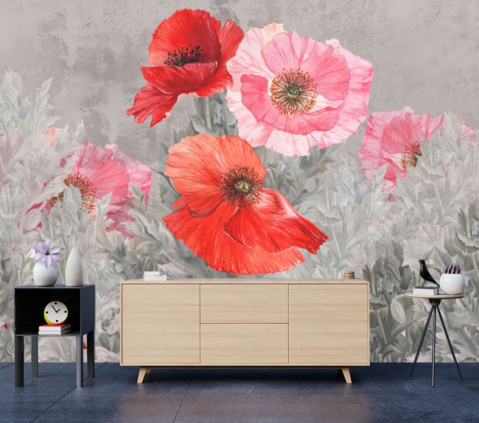 Wallpaper Murals Peel and Stick Removable Colorful Floral Design High Quality