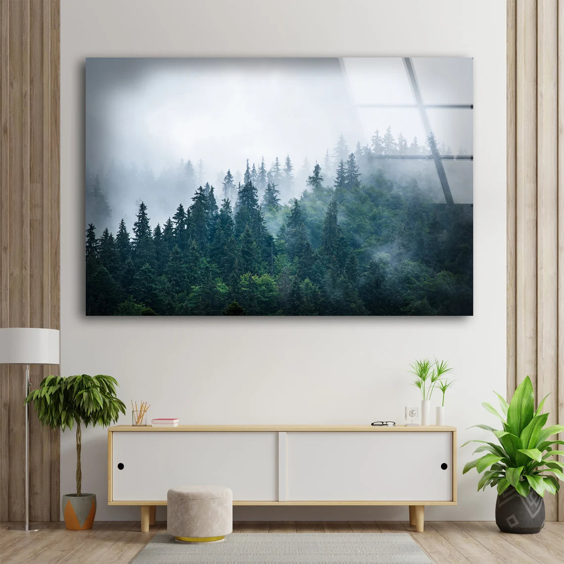 Misty Forest Photograph Acrylic Glass Print Tempered Glass Wall Art 100% Made in Australia Ready to Hang