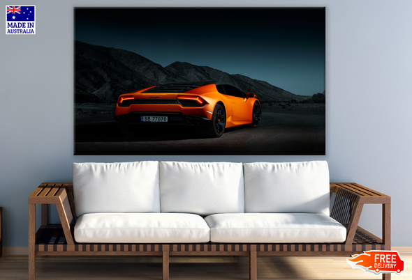 Lamborghini near Mountain Photograph Print 100% Australian Made