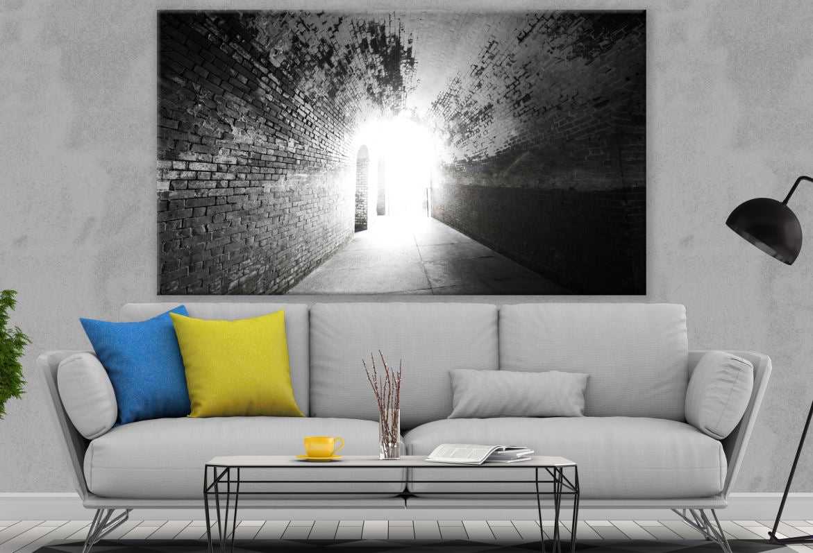 Twilight Street Tunnel B&W Print 100% Australian Made