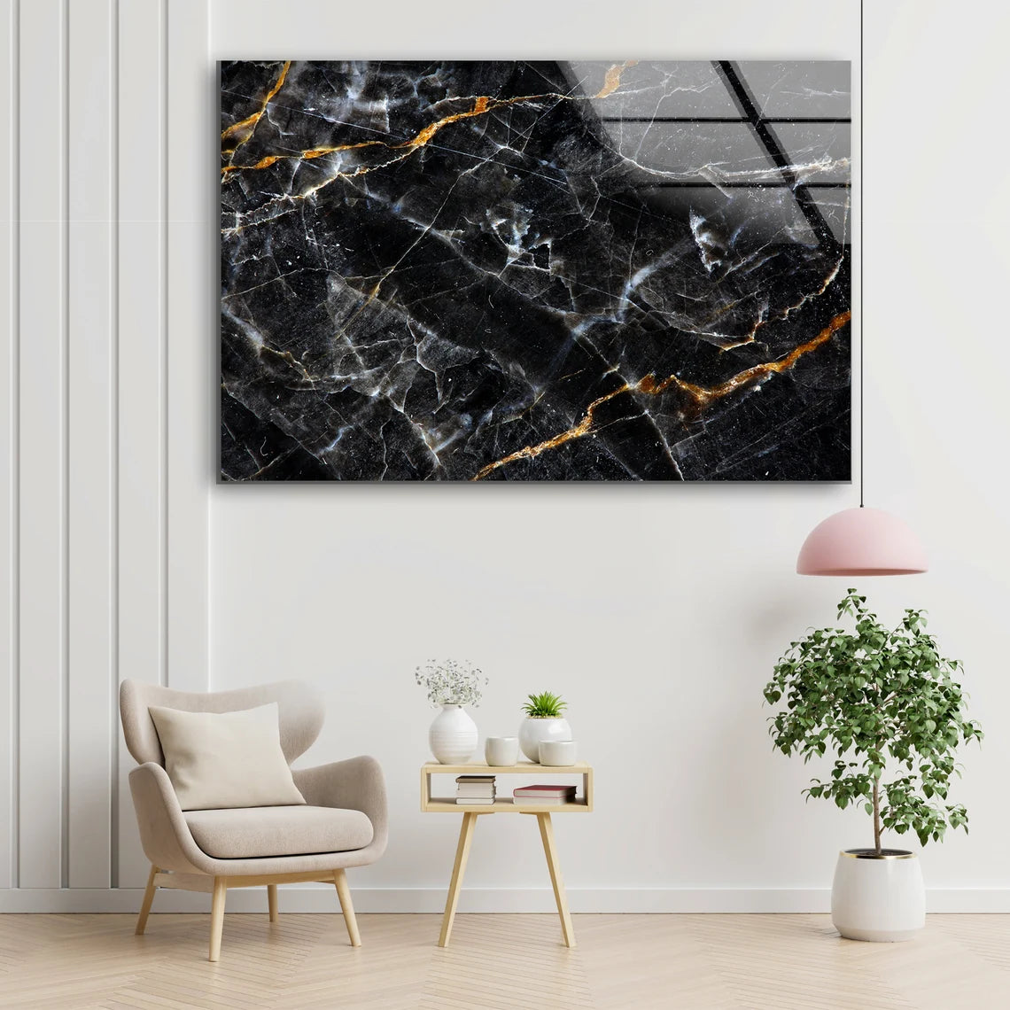 Black Gold & Silver Abstract Design Acrylic Glass Print Tempered Glass Wall Art 100% Made in Australia Ready to Hang