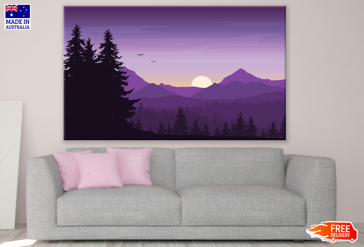 Sunset Forest Painting Print 100% Australian Made