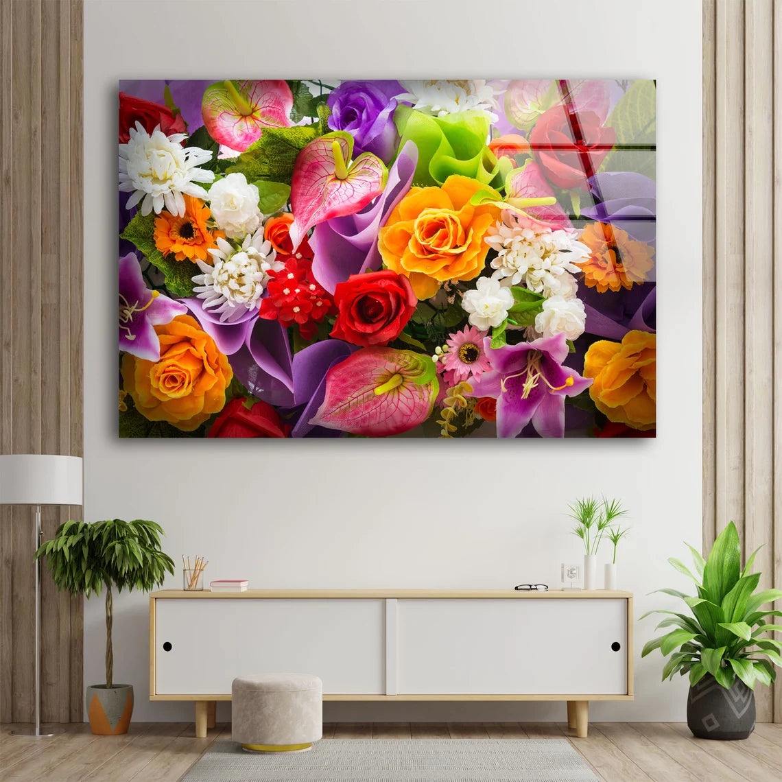 Colorful Flower Bouquet Photograph Acrylic Glass Print Tempered Glass Wall Art 100% Made in Australia Ready to Hang