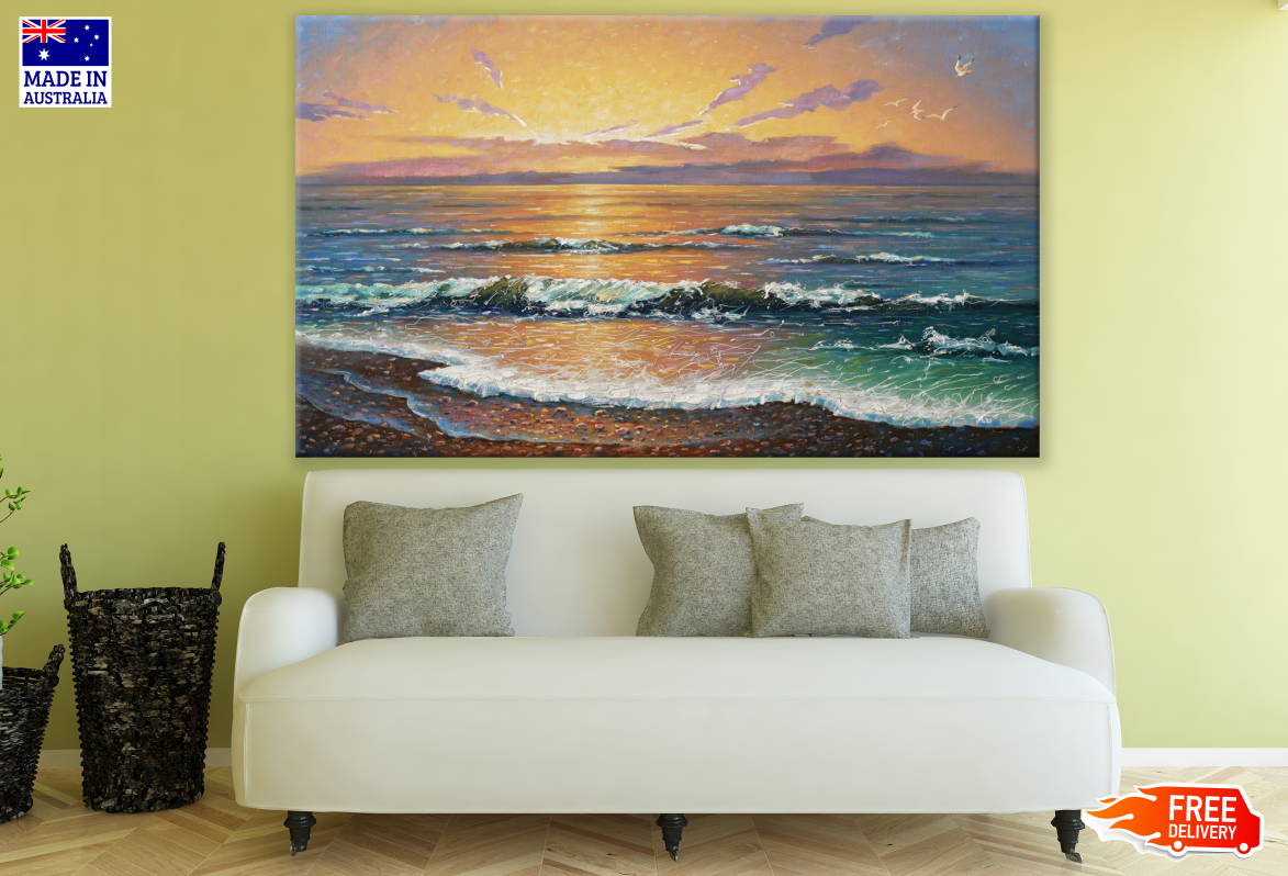 Beach Sunset Painting Print 100% Australian Made