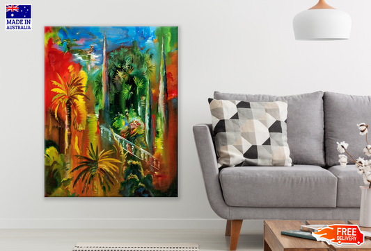 Colourful Forest Painting Print 100% Australian Made