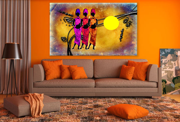 African Woman Colourful Painting Print 100% Australian Made