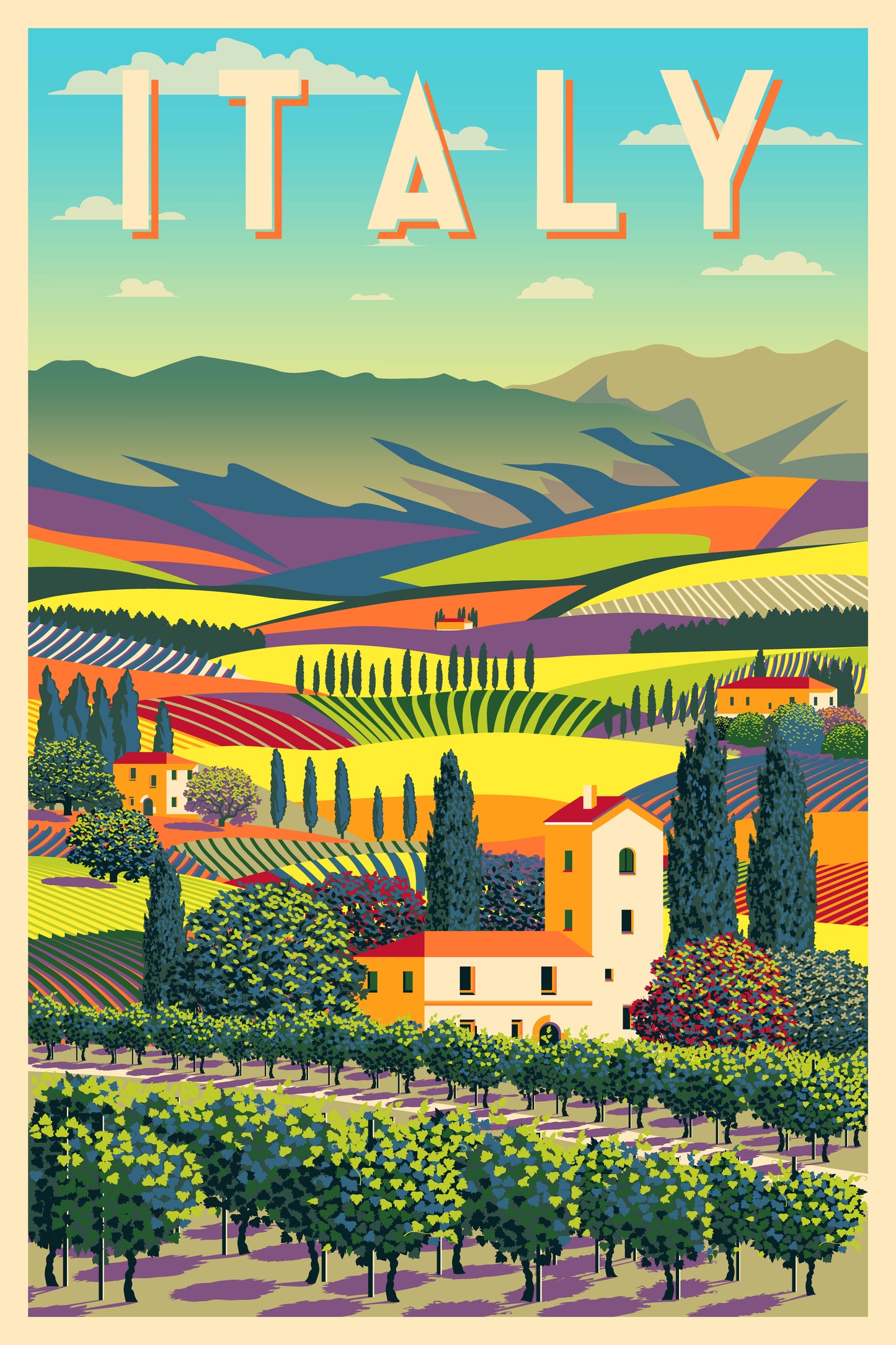 Italy Poster Print 100% Australian Made