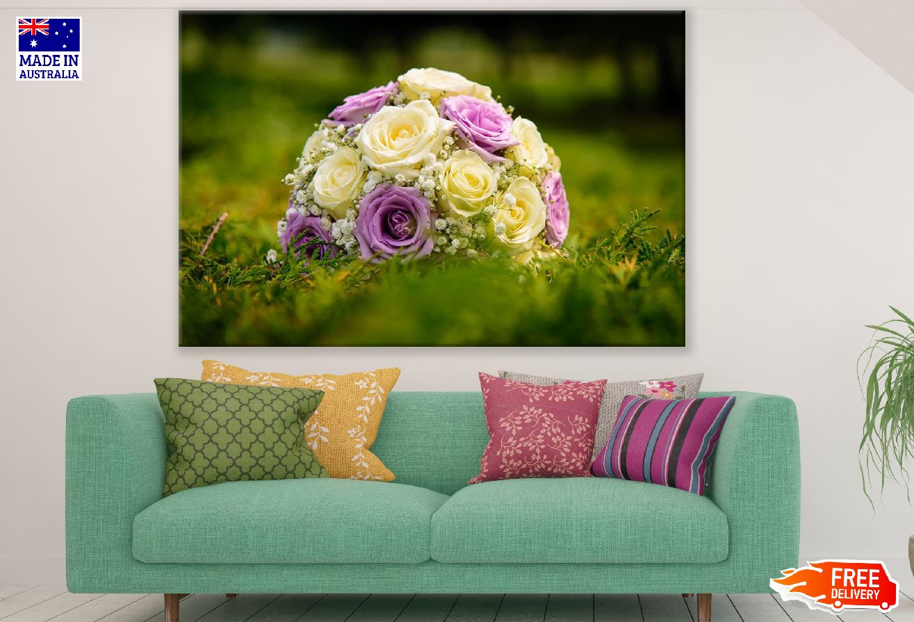 Yellow & Purple Rose Flower Bouquet Photograph Print 100% Australian Made