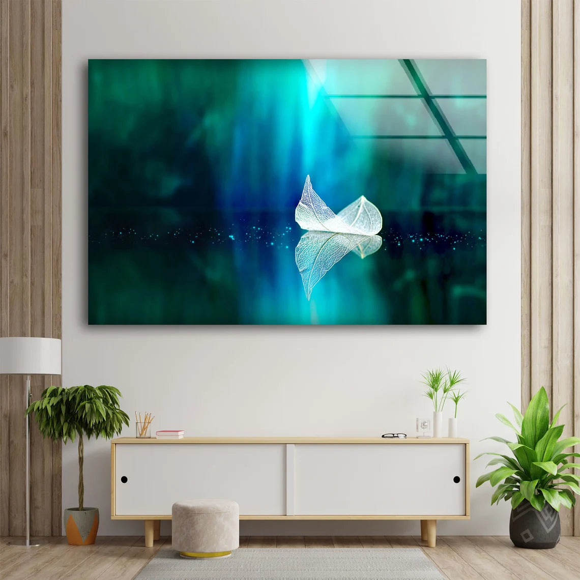 White Leaf Photograph Acrylic Glass Print Tempered Glass Wall Art 100% Made in Australia Ready to Hang