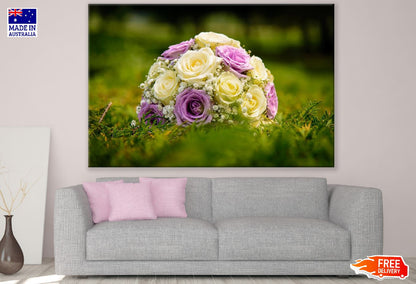 Yellow & Purple Rose Flower Bouquet Photograph Print 100% Australian Made