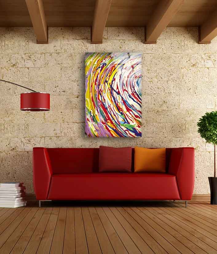 Colorful Abstract Painting Acrylic Glass Print Tempered Glass Wall Art 100% Made in Australia Ready to Hang