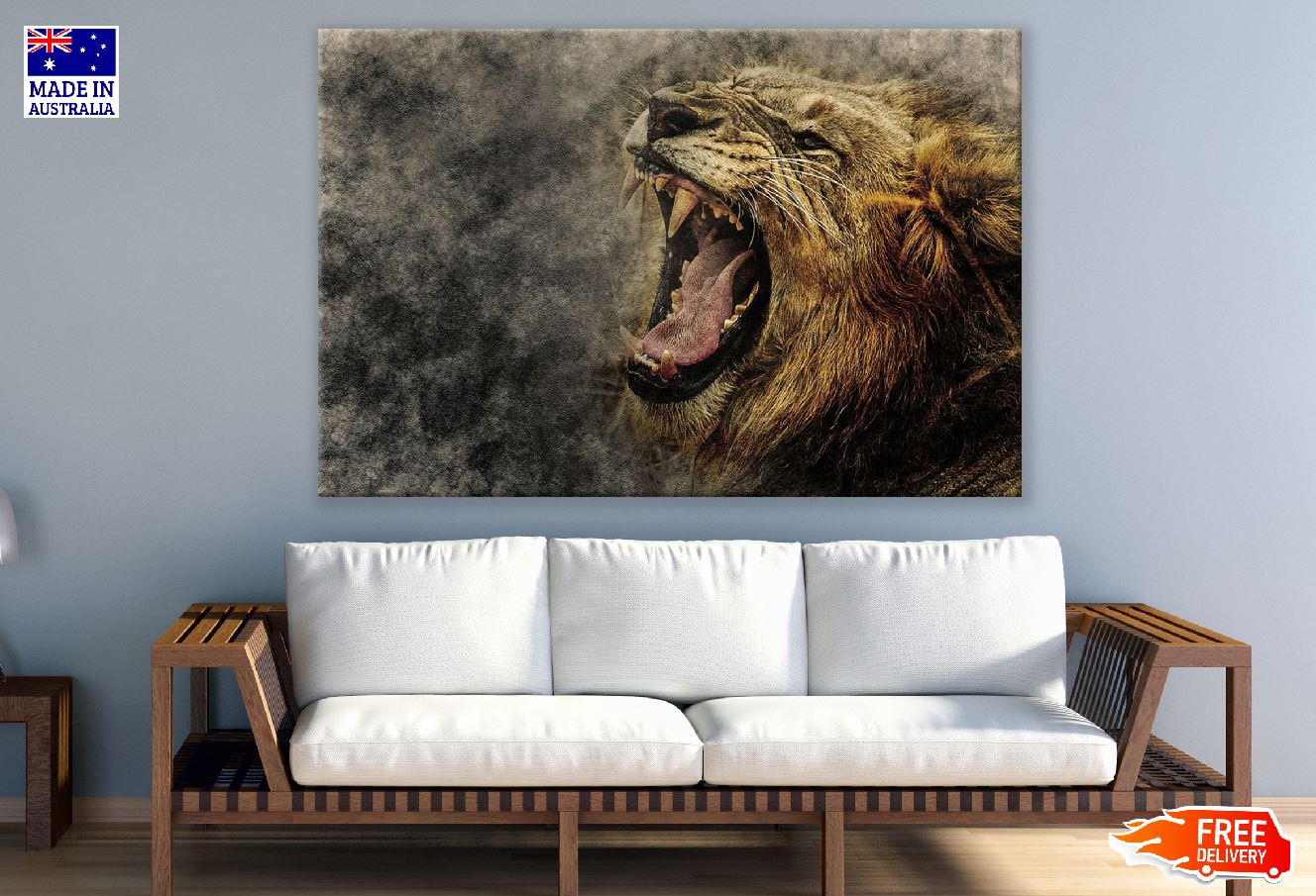 Roaring Lion Closeup Abstract Design Print 100% Australian Made