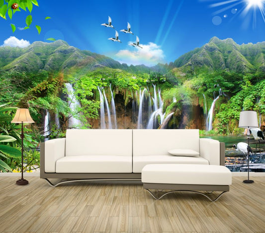 Wallpaper Murals Peel and Stick Removable Nature Waterfall High Quality