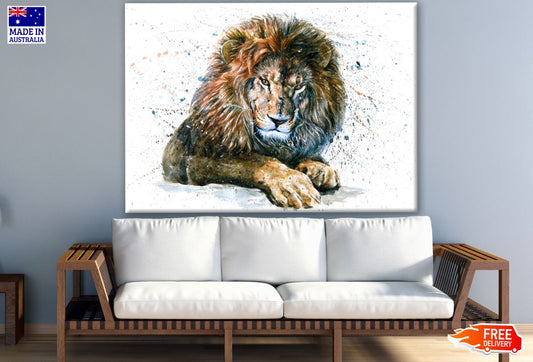Lion Watercolor Painting Print 100% Australian Made