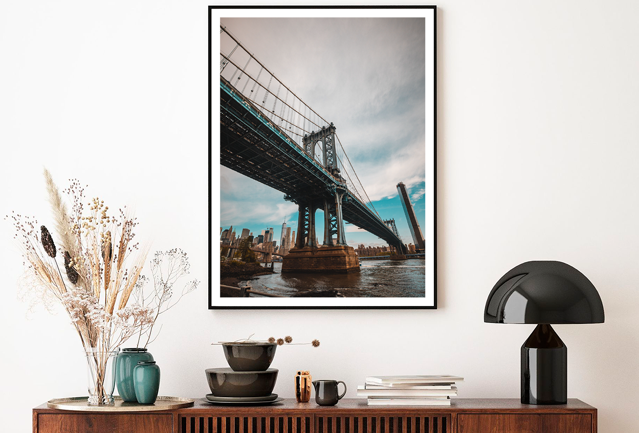 Bridge On Sea & Cloudy Sky View Home Decor Premium Quality Poster Print Choose Your Sizes