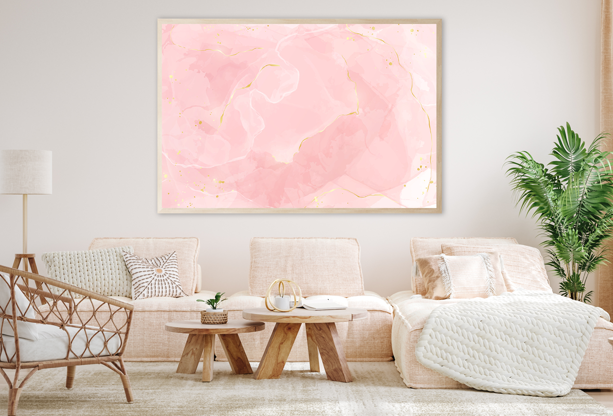 Pink & White Abstract Design Home Decor Premium Quality Poster Print Choose Your Sizes