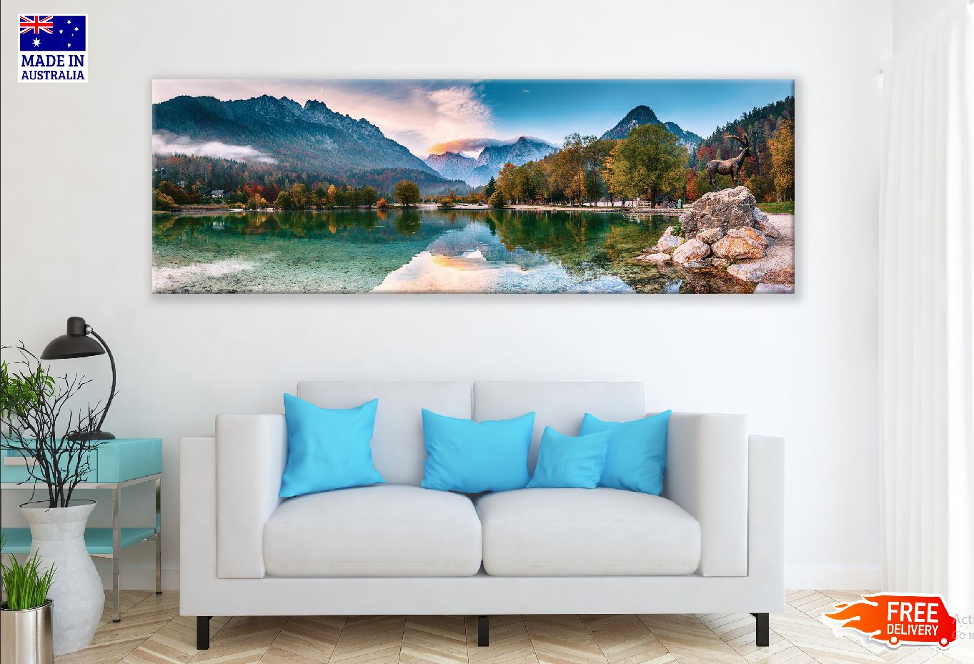 Panoramic Canvas Triglav Park Scenery View Photograph High Quality 100% Australian Made Wall Canvas Print Ready to Hang