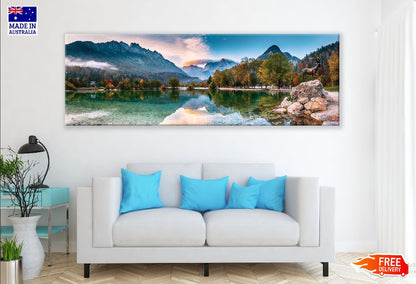 Panoramic Canvas Triglav Park Scenery View Photograph High Quality 100% Australian Made Wall Canvas Print Ready to Hang