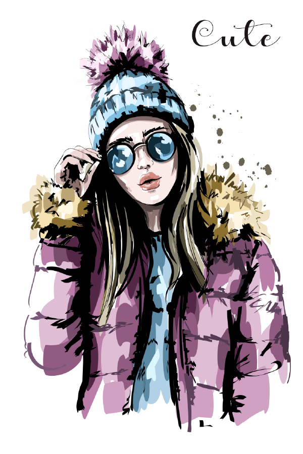 Cute Girl with Sunglasses Illustration Print 100% Australian Made