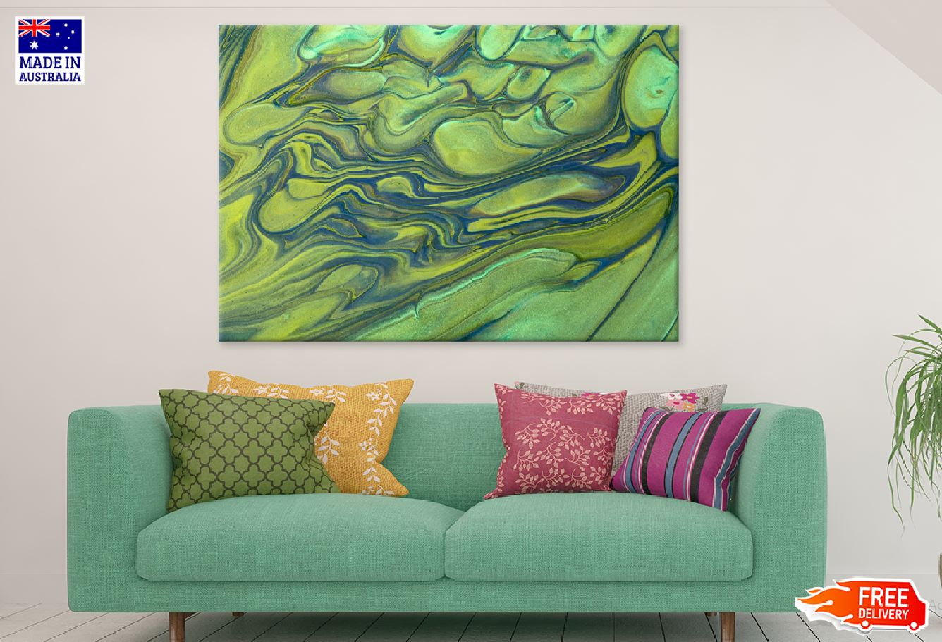 Green & Blue Fluid Abstract Design Print 100% Australian Made