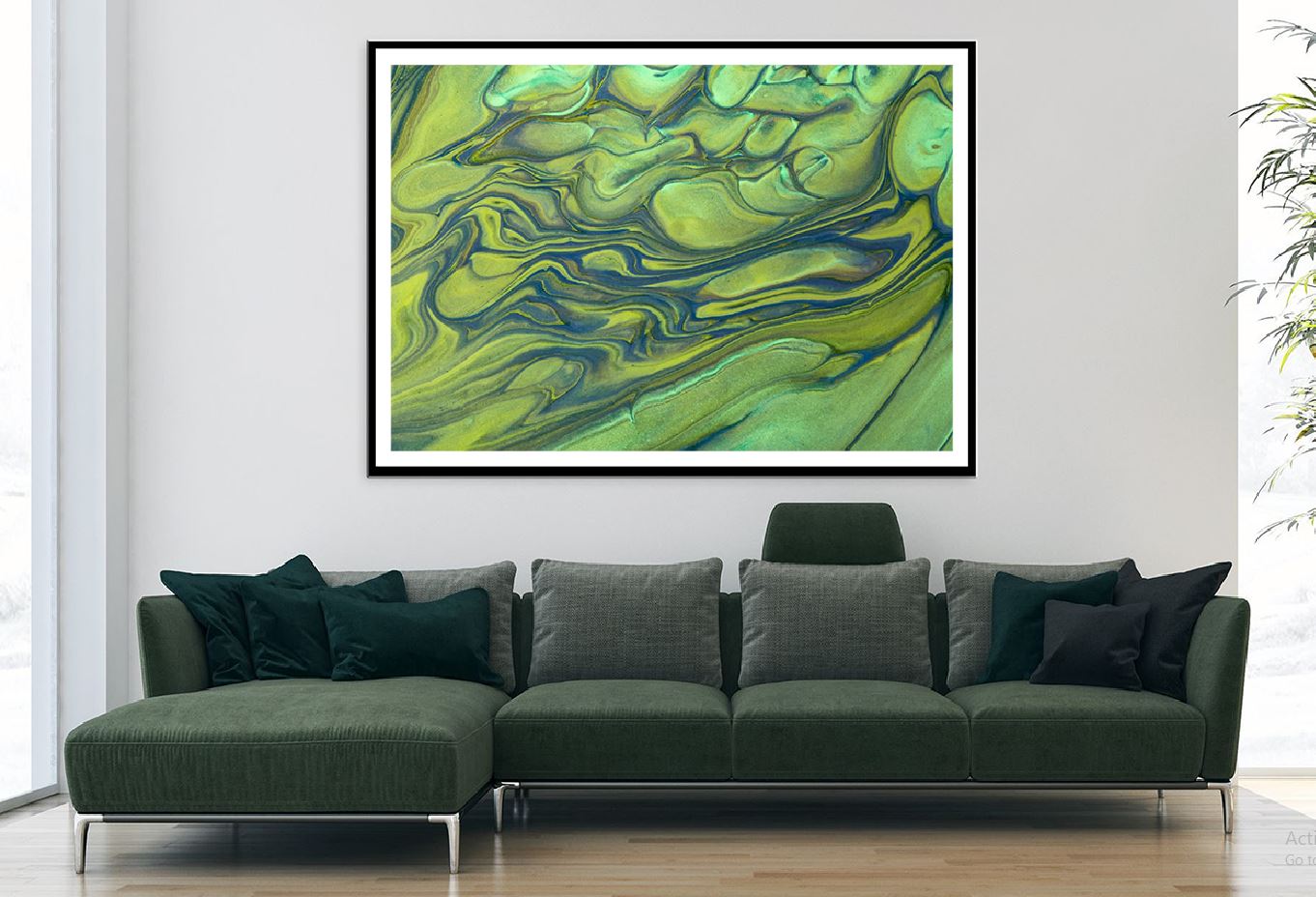 Green & Blue Fluid Abstract Design Home Decor Premium Quality Poster Print Choose Your Sizes