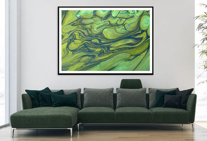 Green & Blue Fluid Abstract Design Home Decor Premium Quality Poster Print Choose Your Sizes