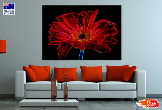 Red Daisy Closeup Digital Art Print 100% Australian Made