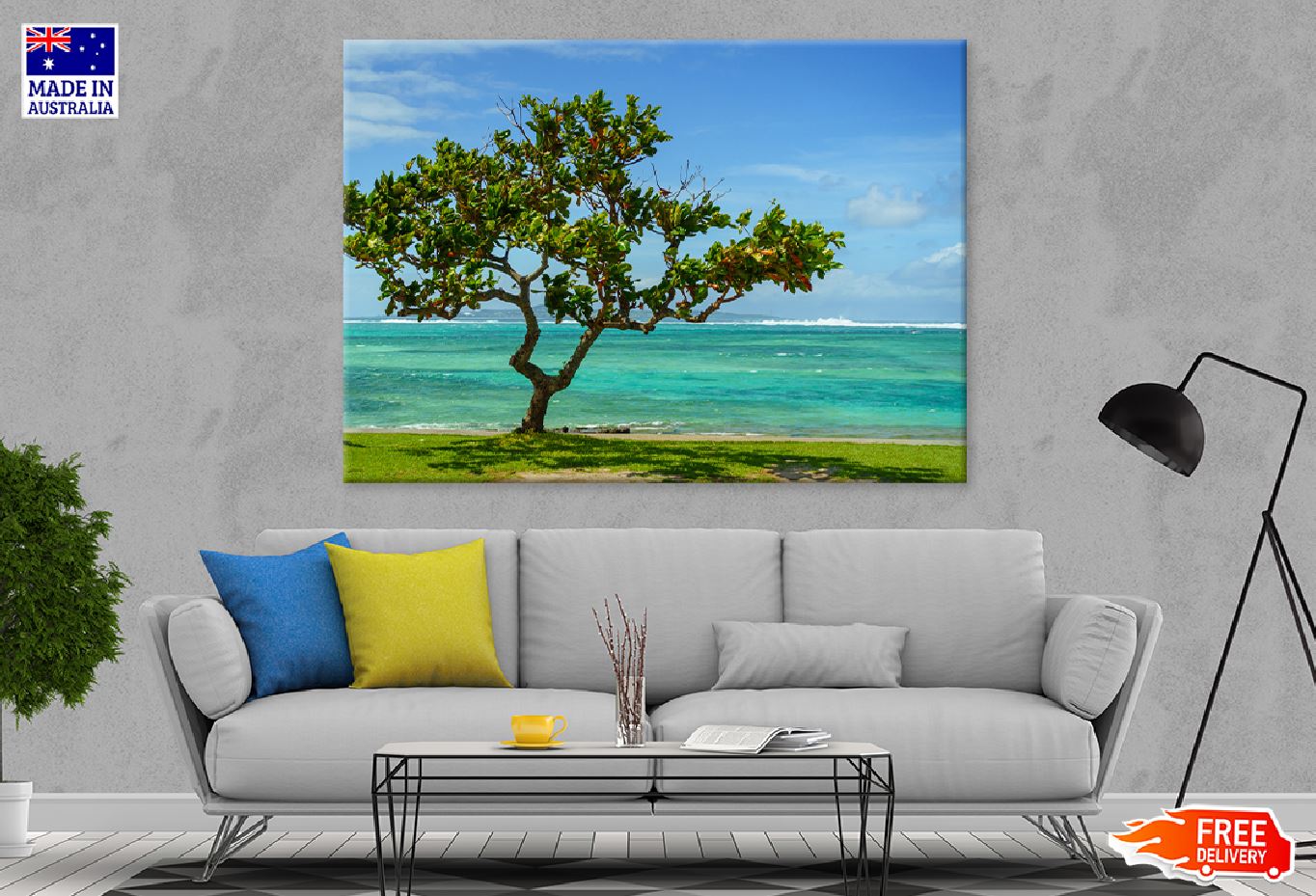 Alone Tree Near Sea Photograph in Okinawa Print 100% Australian Made