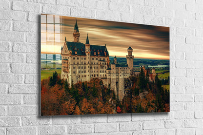 Neuschwanstein Castle Print Tempered Glass Wall Art 100% Made in Australia Ready to Hang