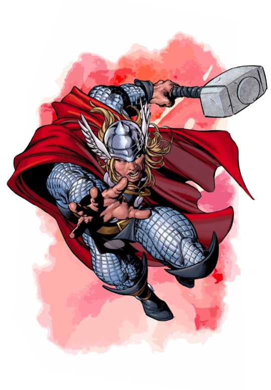 Thor Superhero's Watercolour Arts Print Premium Canvas Ready to Hang High Quality choose sizes