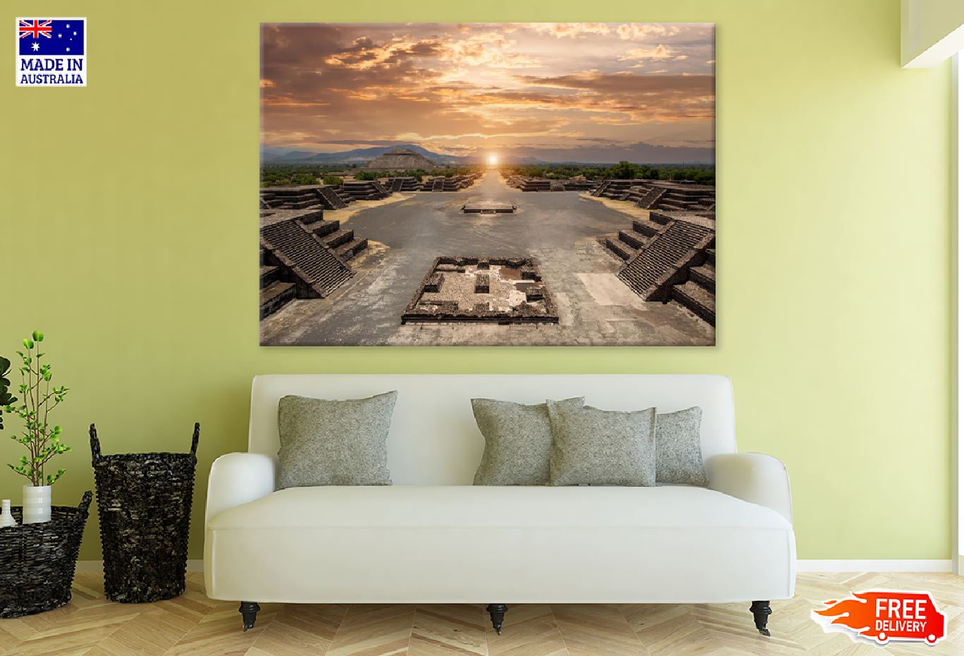 Teotihuacan Pyramids Sunset View Photograph Print 100% Australian Made