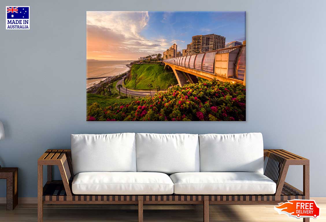 Villena Bridge Sunset View Miraflores Print 100% Australian Made