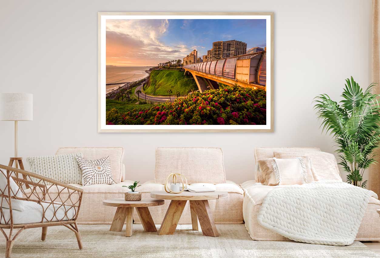 Villena Bridge Sunset Photograph Miraflores Home Decor Premium Quality Poster Print Choose Your Sizes