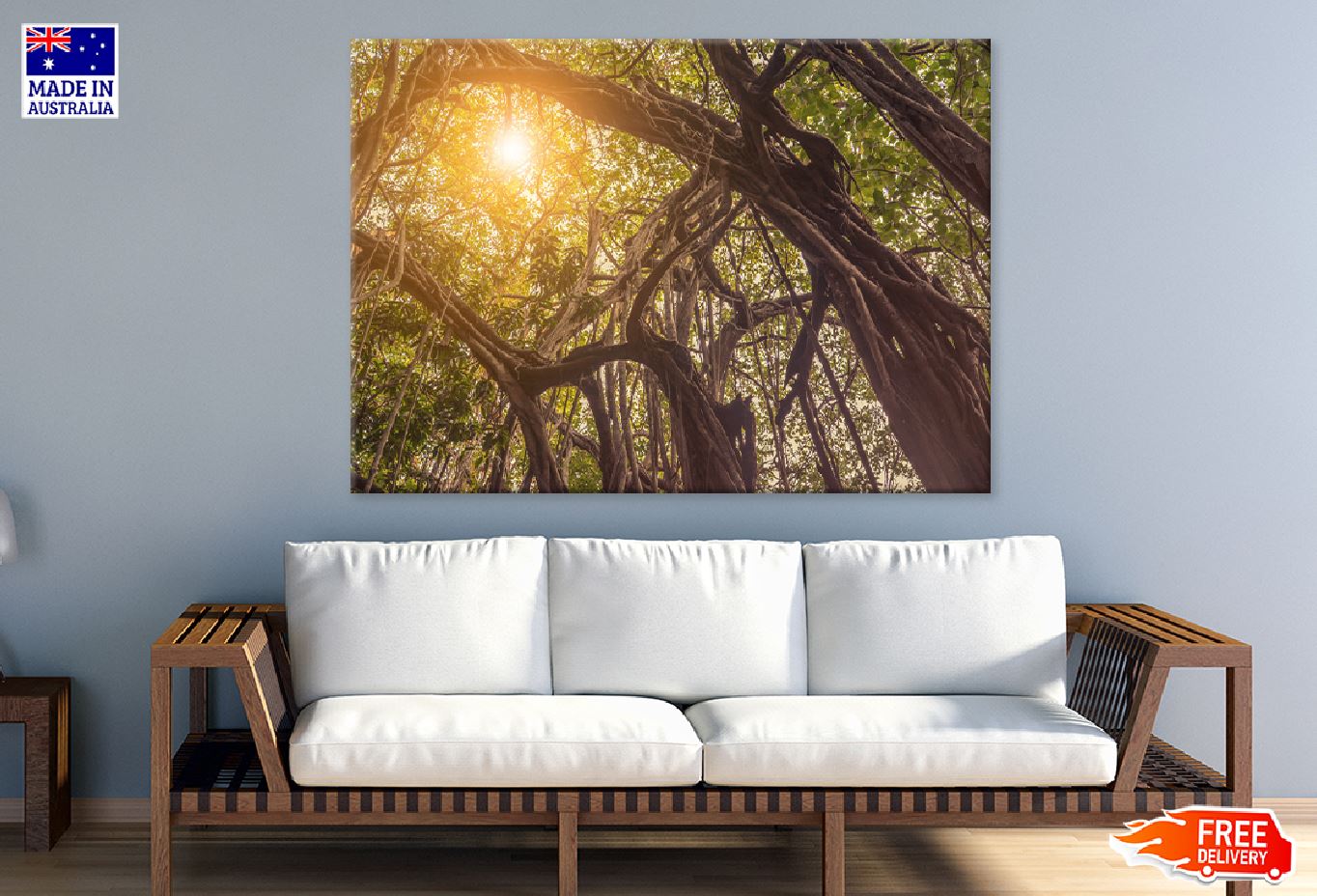 Banyan Tree in Jungle Sunset View Photograph Print 100% Australian Made