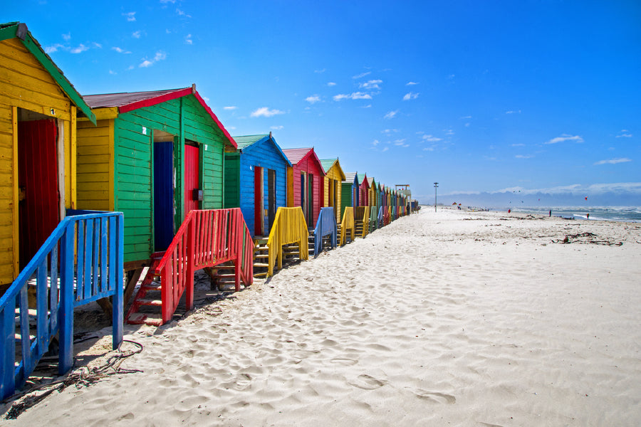 Beach Huts at Muizenberg Beach Photograph Home Decor Premium Quality Poster Print Choose Your Sizes