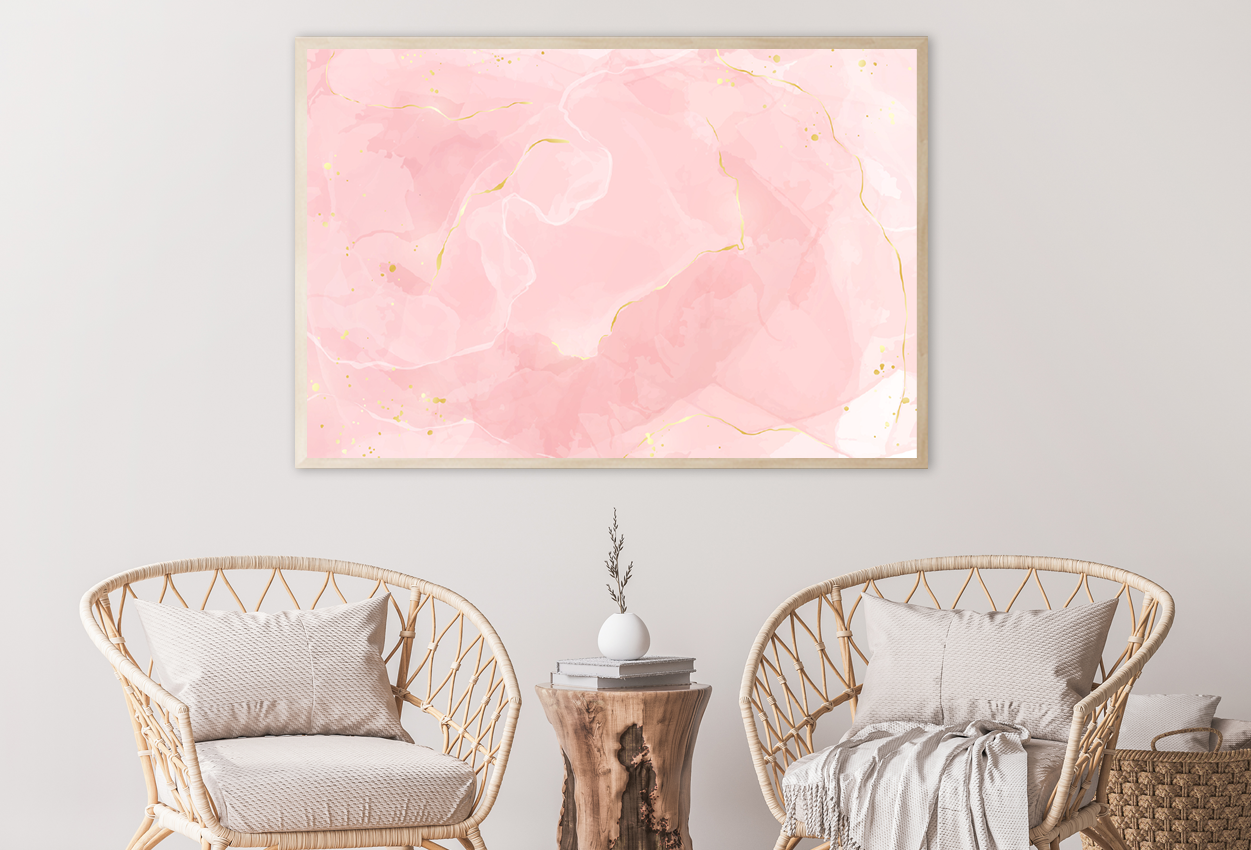 Pink & White Abstract Design Home Decor Premium Quality Poster Print Choose Your Sizes