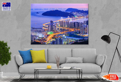 Gwangan Daegyo Bridge Busan City Photograph Print 100% Australian Made