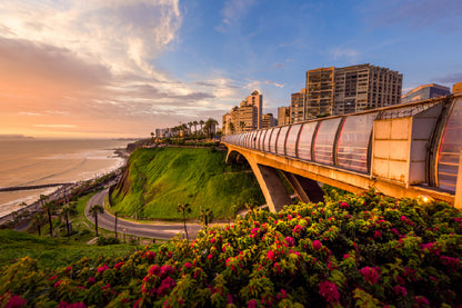 Villena Bridge Sunset View Miraflores Print 100% Australian Made