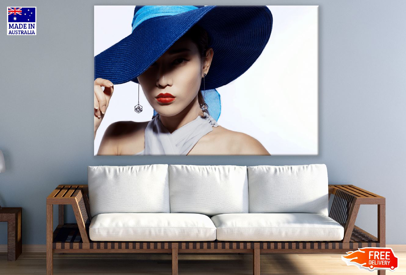 Asian Fashion Model in Hat Photograph Print 100% Australian Made