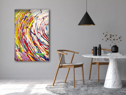 Colorful Abstract Painting Acrylic Glass Print Tempered Glass Wall Art 100% Made in Australia Ready to Hang