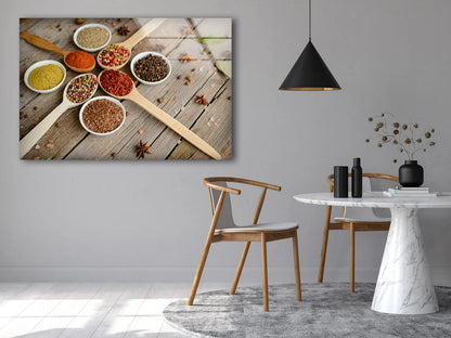 Spices on Spoons Photograph Acrylic Glass Print Tempered Glass Wall Art 100% Made in Australia Ready to Hang