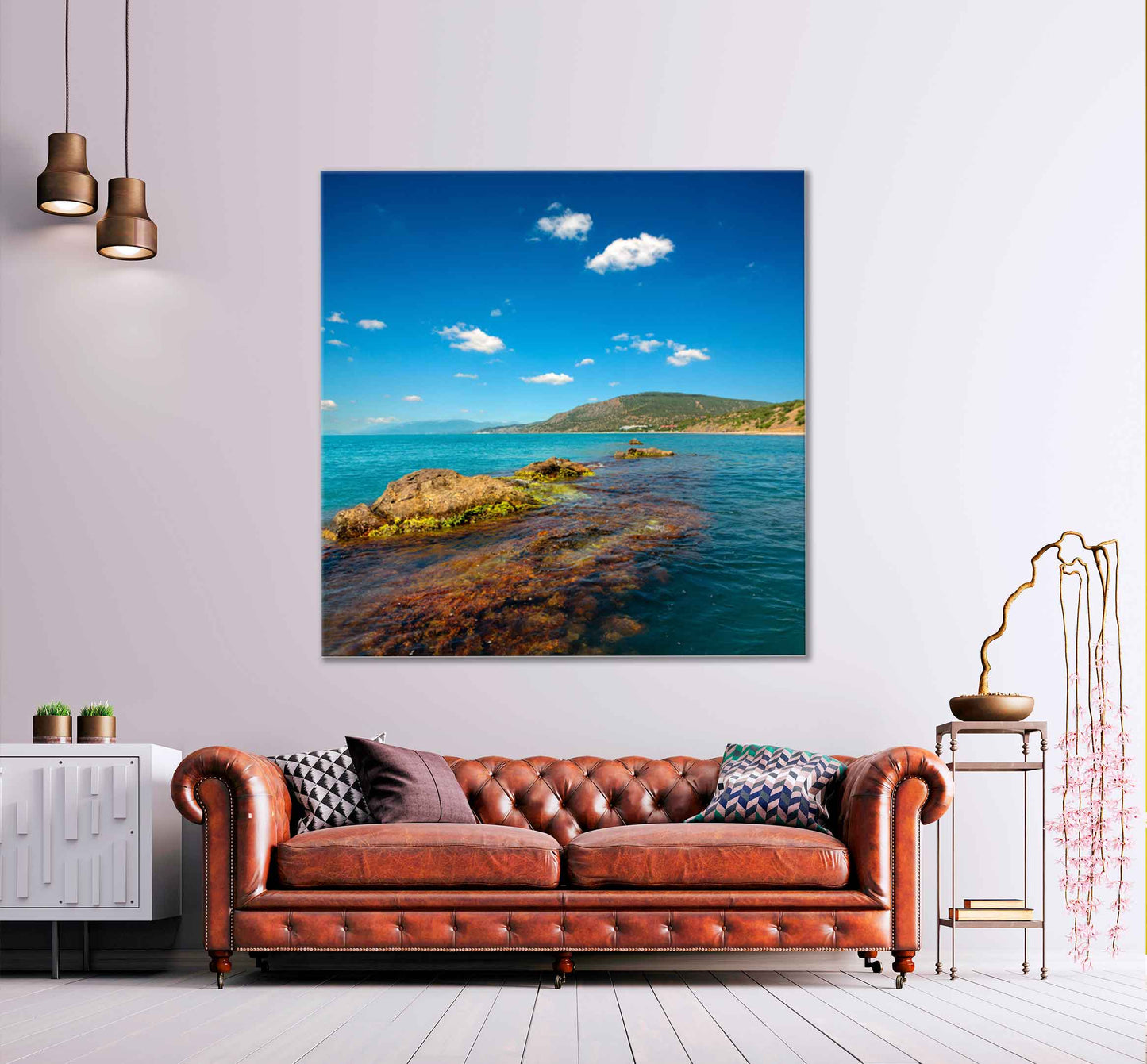 Square Canvas Resort Town Lots Sea View High Quality Print 100% Australian Made