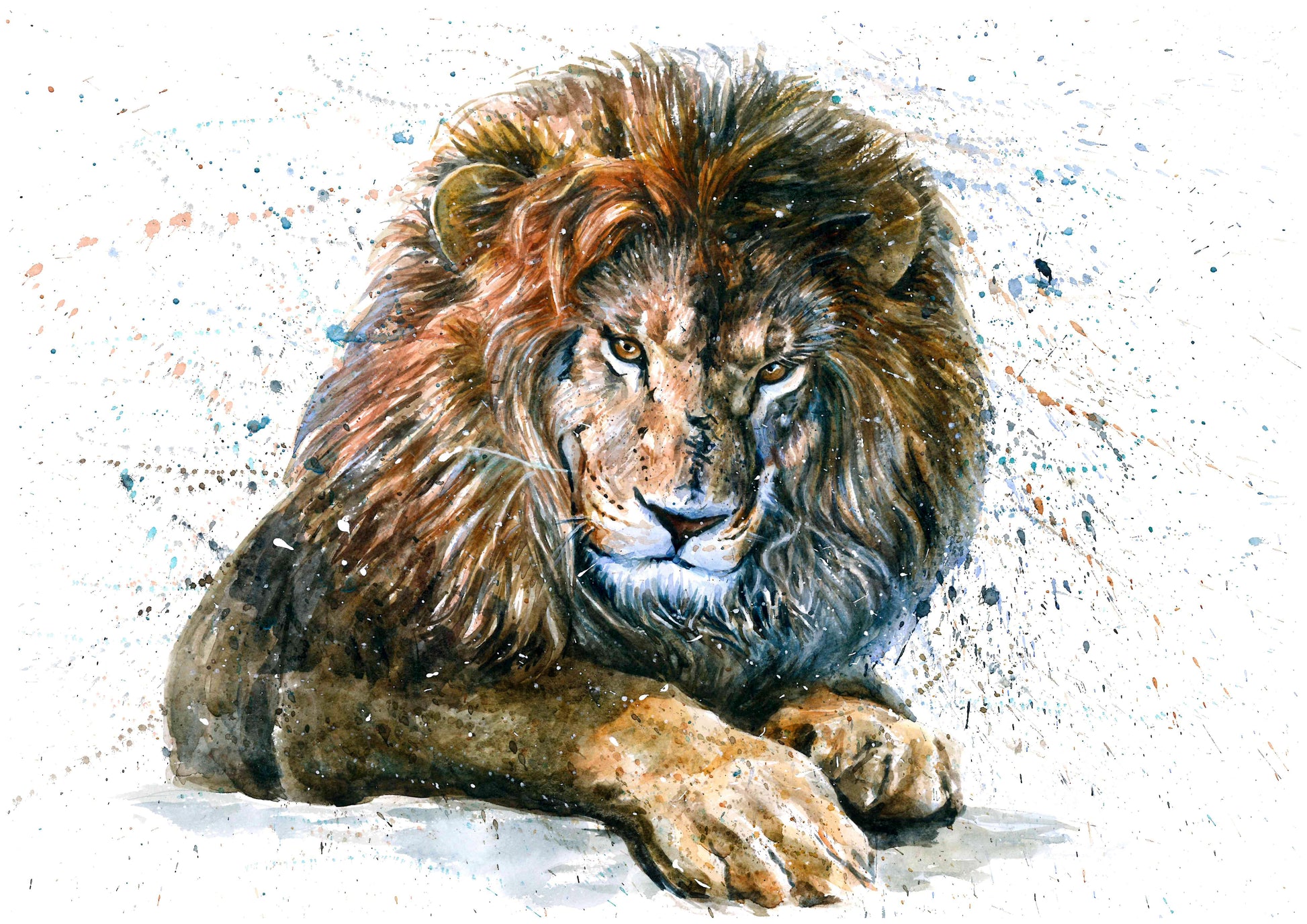 Lion Watercolor Painting Print 100% Australian Made