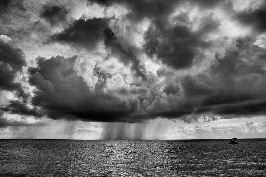 Ocean with Dark Clouds B&W View Photograph Print 100% Australian Made