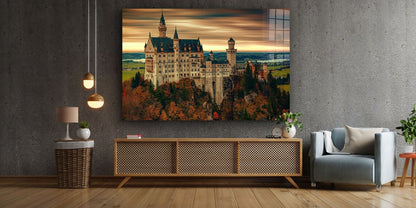 Neuschwanstein Castle Print Tempered Glass Wall Art 100% Made in Australia Ready to Hang